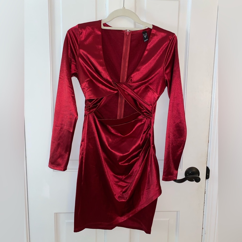Red Satin Effect Dress